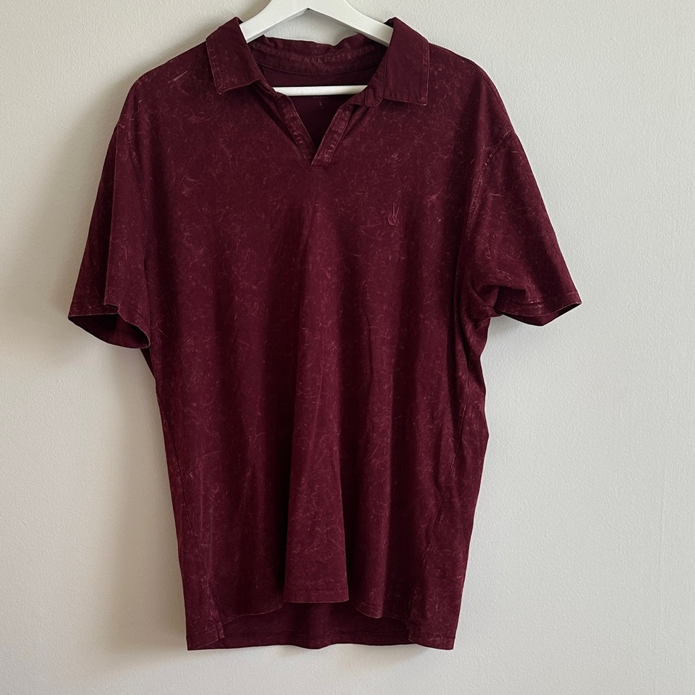 John Varvatos Burgundy Polo Shirt